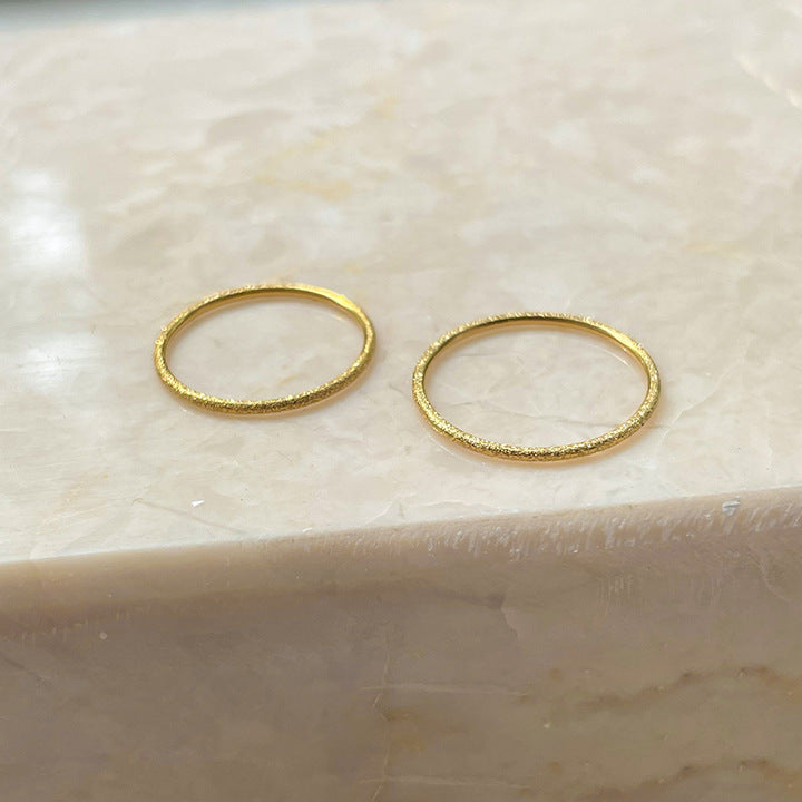 Women's Gold-plated Simple Frosted Fashion Index Finger Design Ring
