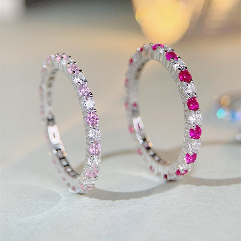 High Carbon Diamond Sterling Sier Female Wind Room Rings