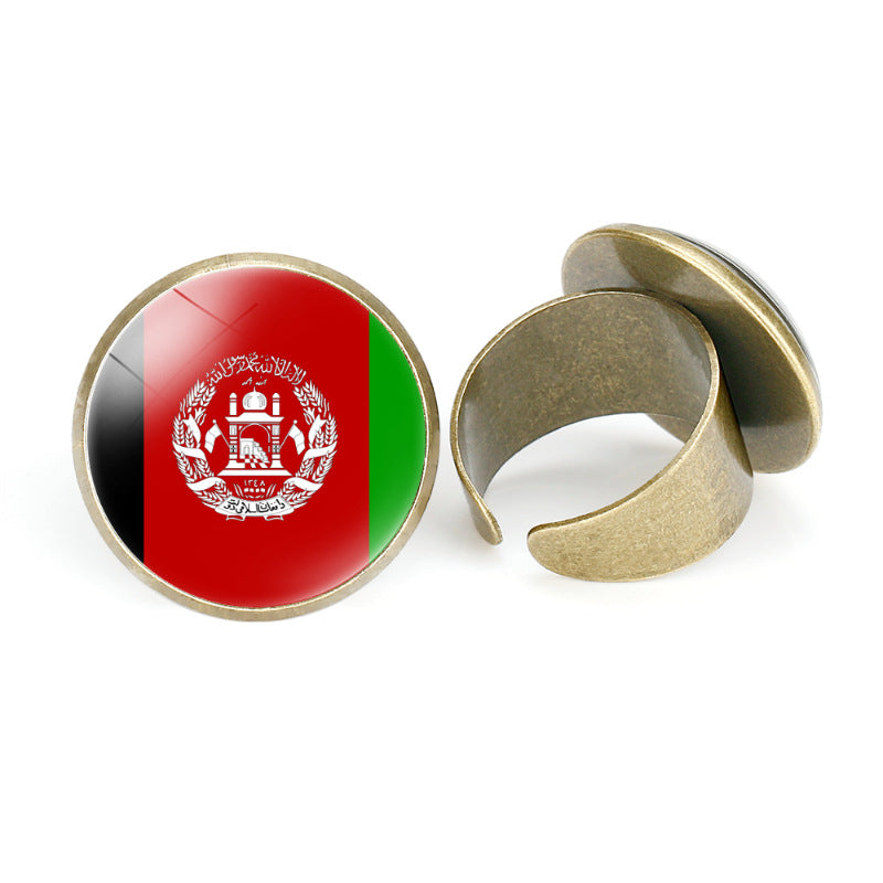 Asian Flags Vintage Open Bahrain Turkey Rings