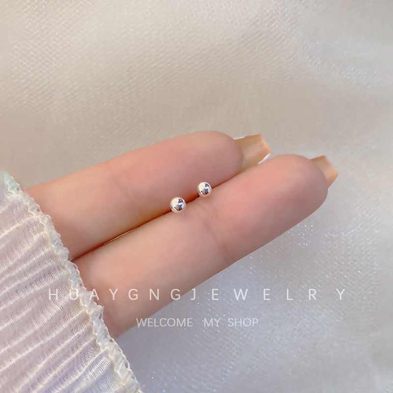 Women's Sier Needle Korean Style French Petite Retro Graceful Imitation Earrings