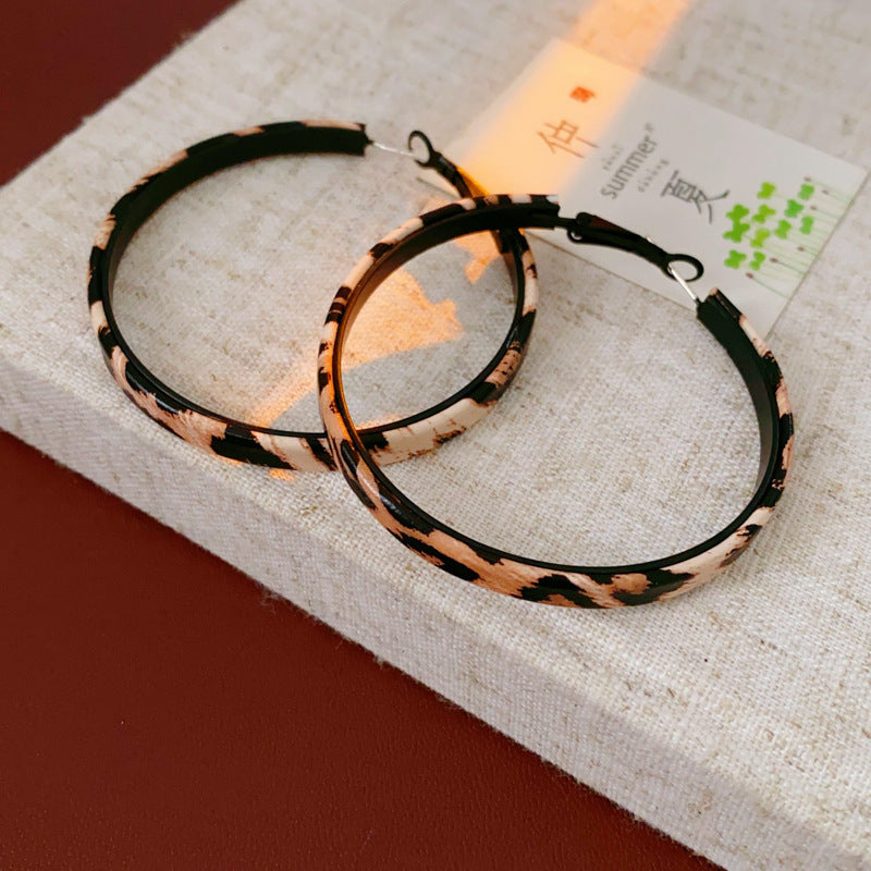 Leopard Print Artificial Leather Ear Fabulous Earrings