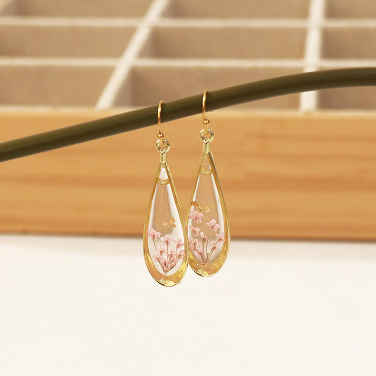 Fashion Modern Dried Flower Preserved Fresh Earrings
