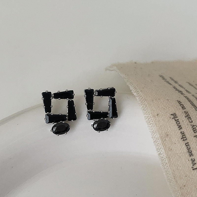Women's Square Hollow Zircon For Entry Lux Elegant Earrings