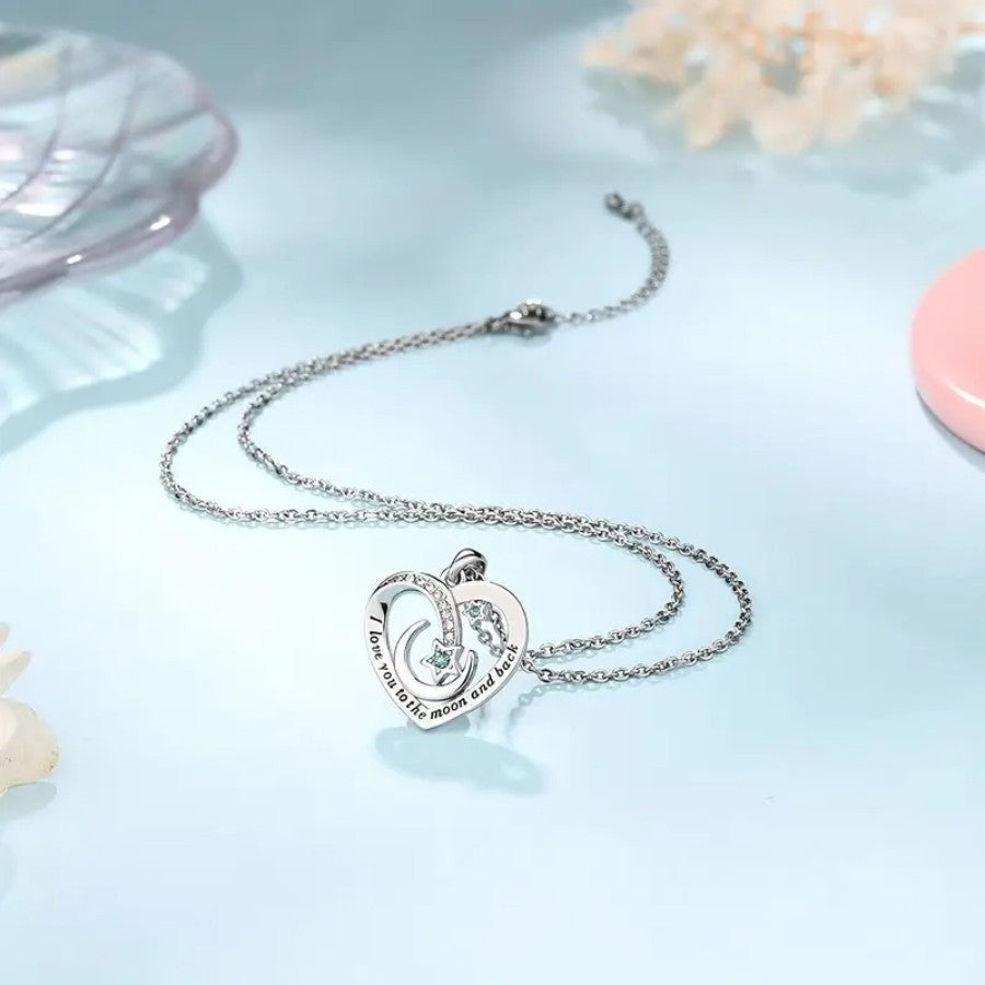 Steel Star Hit The Moon Hollow Necklaces