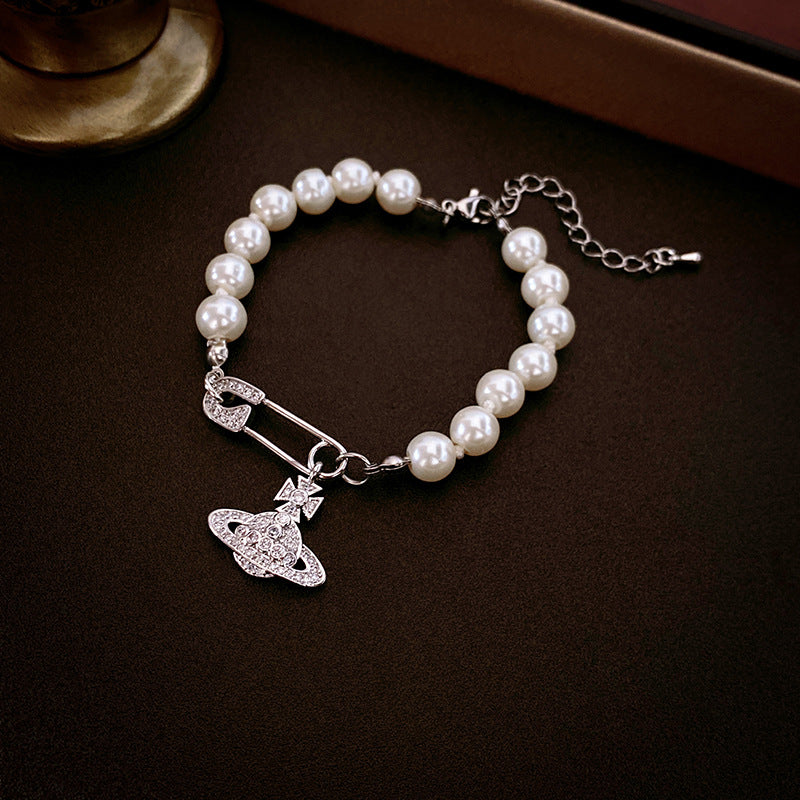 Planet Pin Pearl Fashion High Sense Necklaces