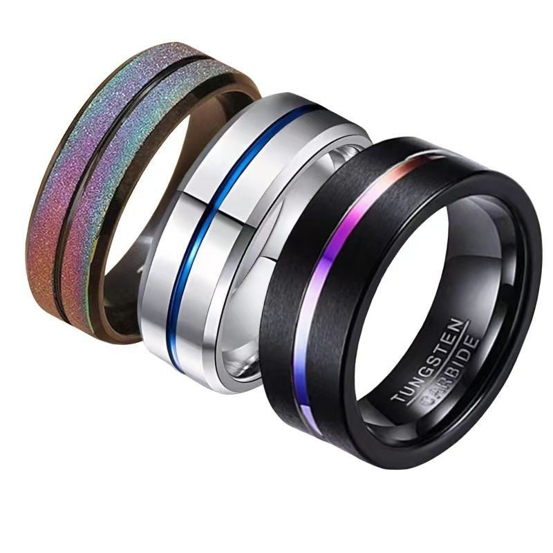 Men's Titanium Steel Niche Advanced Color-free Black Rings