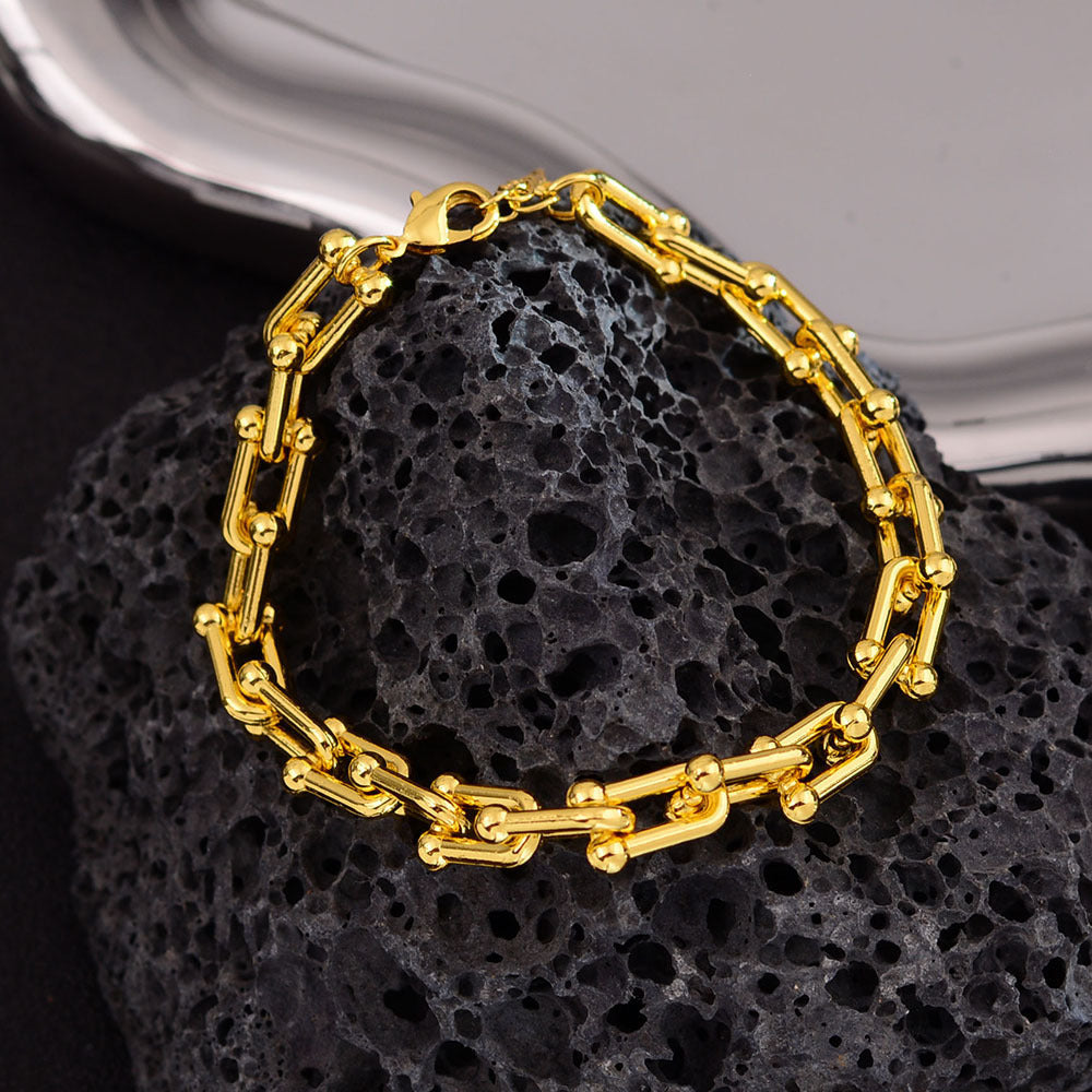 Buckle Cuban Female Light Luxury Minority Trend Temperamental Bracelets