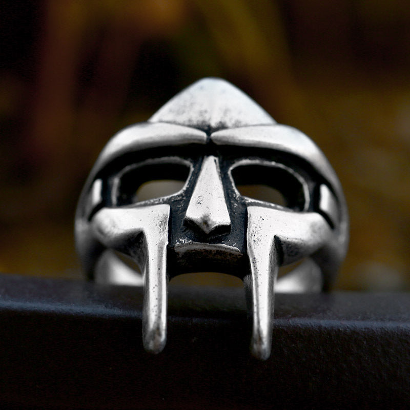 Men's Personality Mask Stainless Steel Ornament Retro Rings