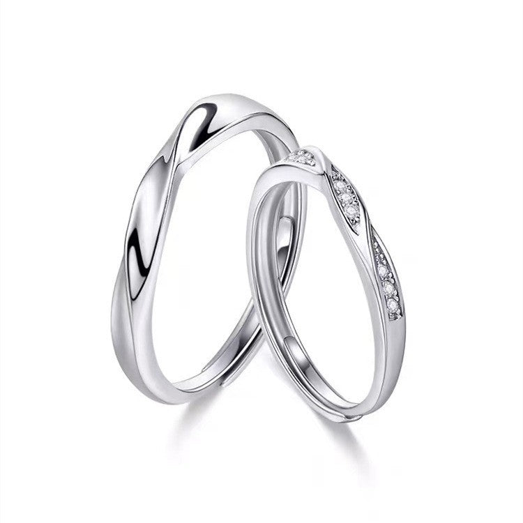 Women's & Men's Double Knot Couple One Pair Of Lovers Open Ended Rings