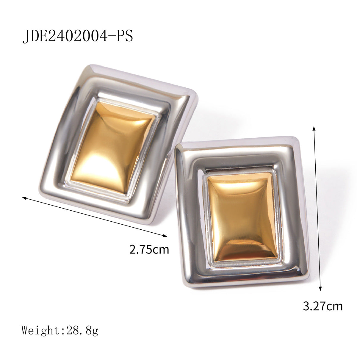 Stainless Steel Geometric Contrast Color High-grade Earrings