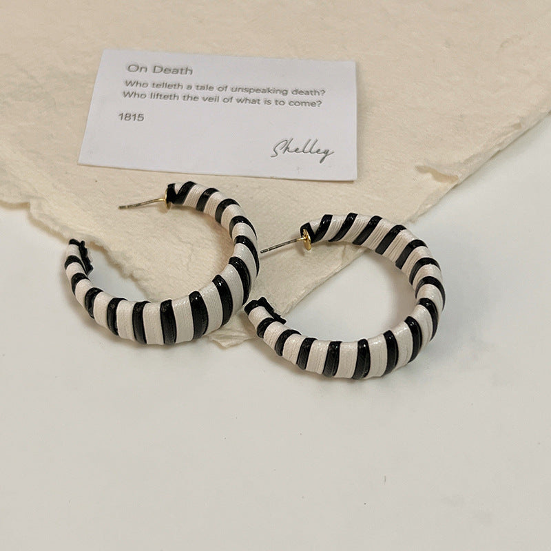 Retro Circle Zebra Print Leopard Elegant Earrings