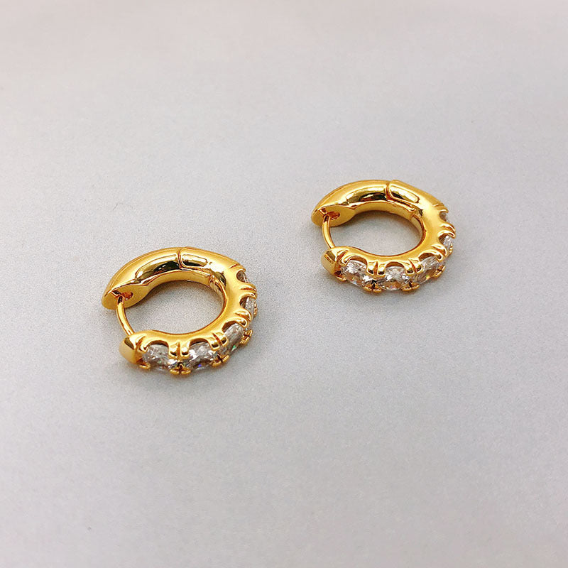 Women's Gold Plated Inlaid Emerald Fashion Elegant Earrings