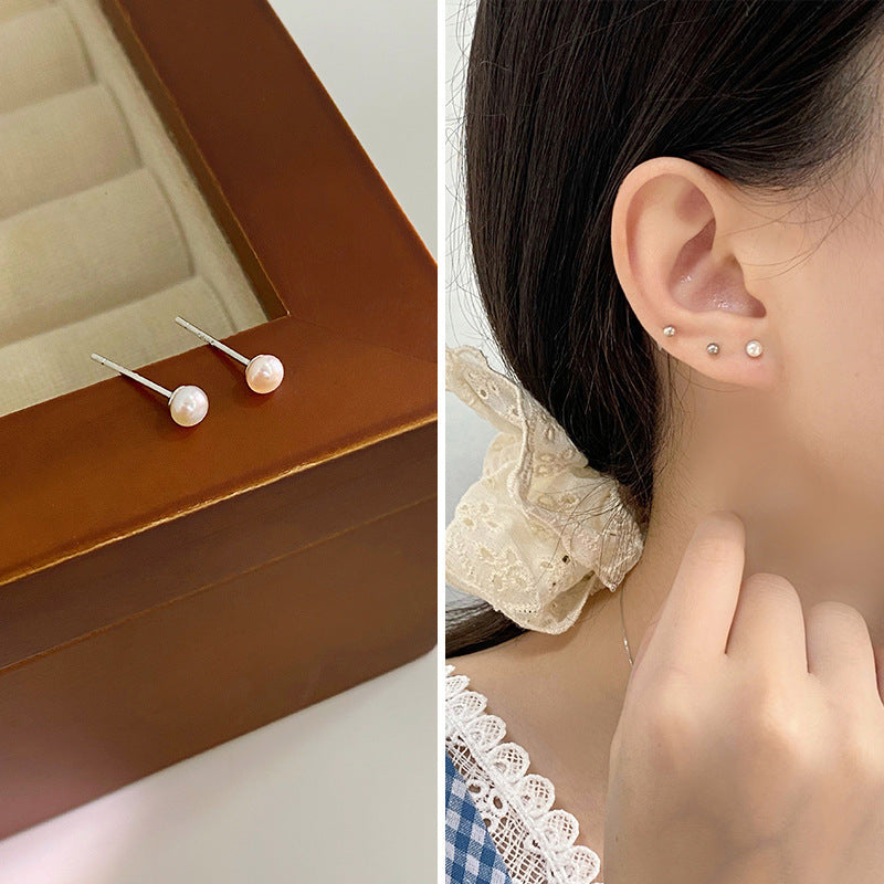 Women's Natural Freshwater Small Pearl For Mini Simple Style Korean Earrings