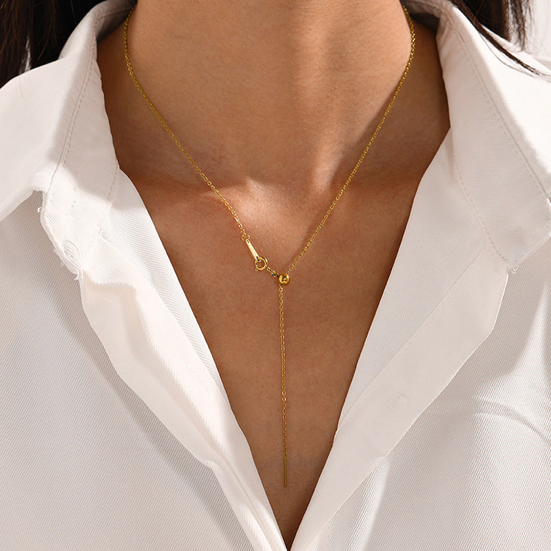 Women's Fashion Simple Decoration Adjustable Combination Stainless Necklaces