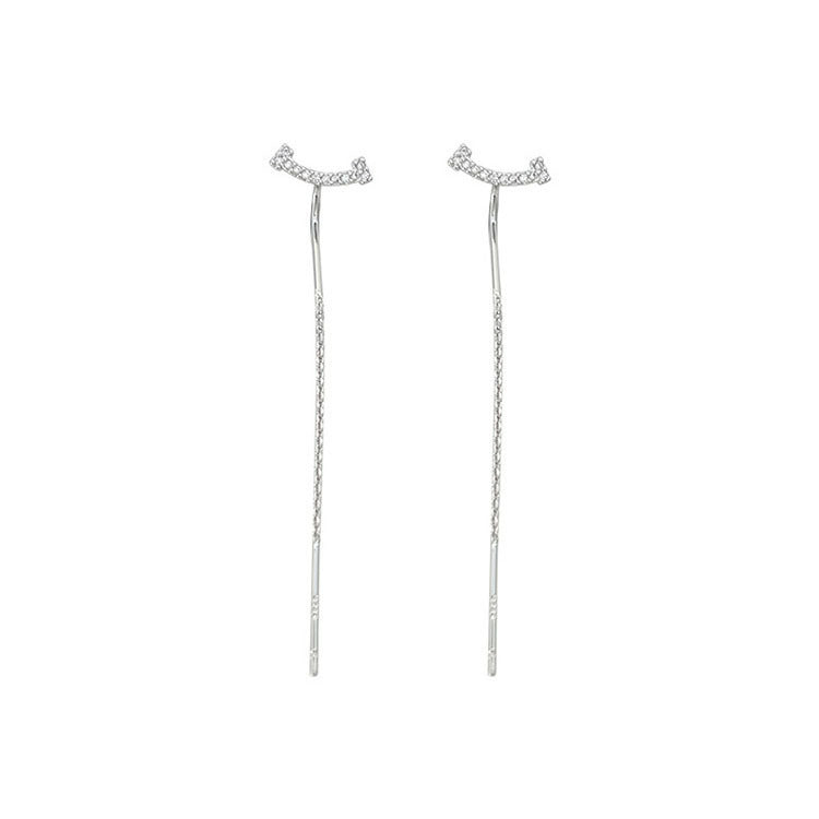 Women's Elegant Heart Diamond Water Drop Long Earrings