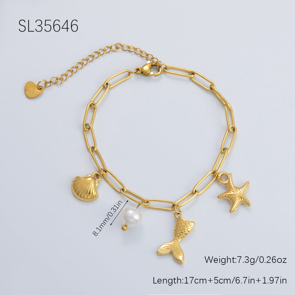 Women's Summer Stainless Steel Electroplated Gold Style Bracelets