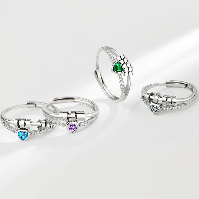Women's Cool Style Heart Shape With Diamond Rings