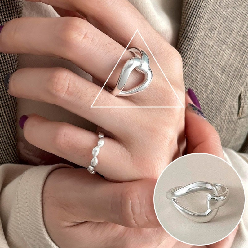 Butterfly Female Twin Elegant Personality Sier Rings