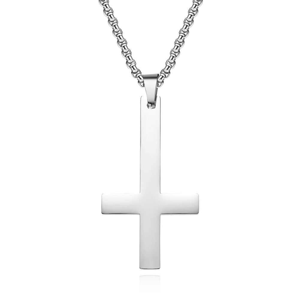 Ornament Stainless Steel Inverted Cross St. Pendants