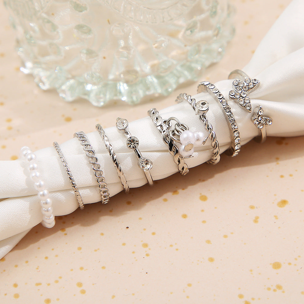 Pearl Female Niche Senior Knuckle Suit Rings