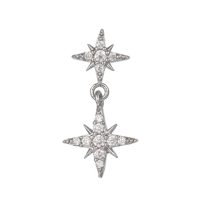 Women's Loving Heart Zircon Flower For Niche Design Ear Bone Earrings