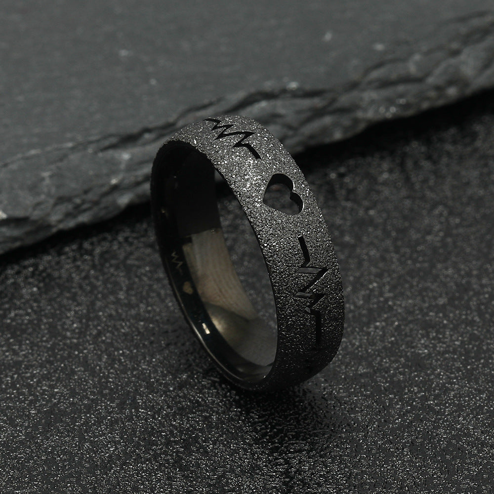 Creative Stainless Steel Ornament Cut Hollow Heart Rings