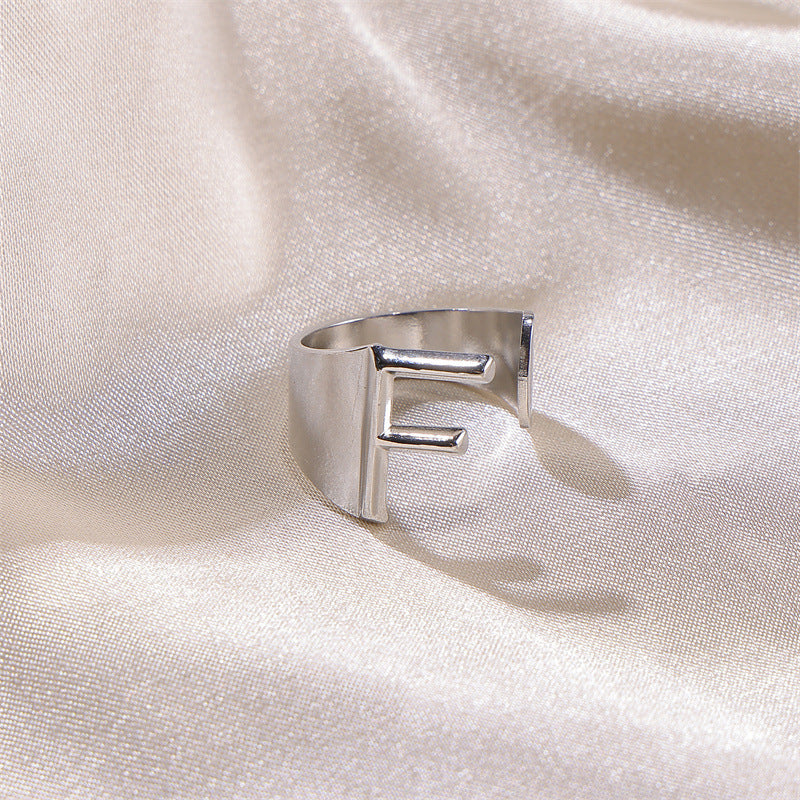 Letters Female Style Fashion Knuckle Personality Vintage Stainless Rings