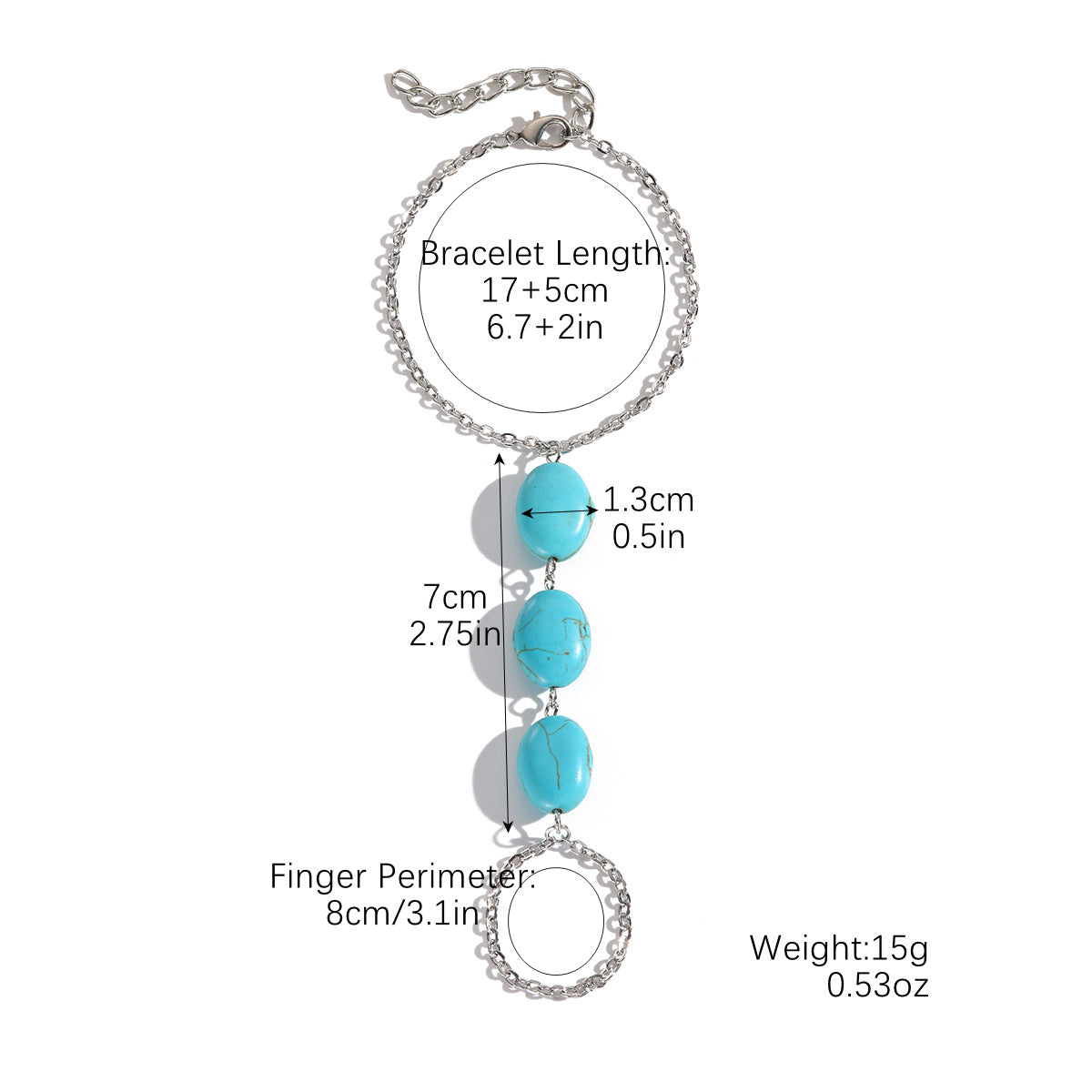 Summer Fashion Simple Turquoise Pearl Finger Bracelets