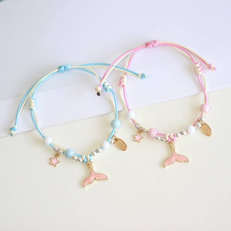 Cartoon Woven Rabbit Couple Girlfriends Campus Bracelets