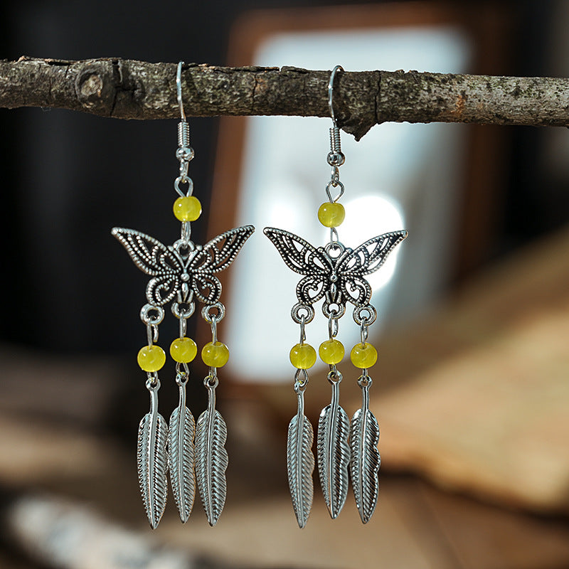Color Short Small Butterfly Simple Bohemian Earrings