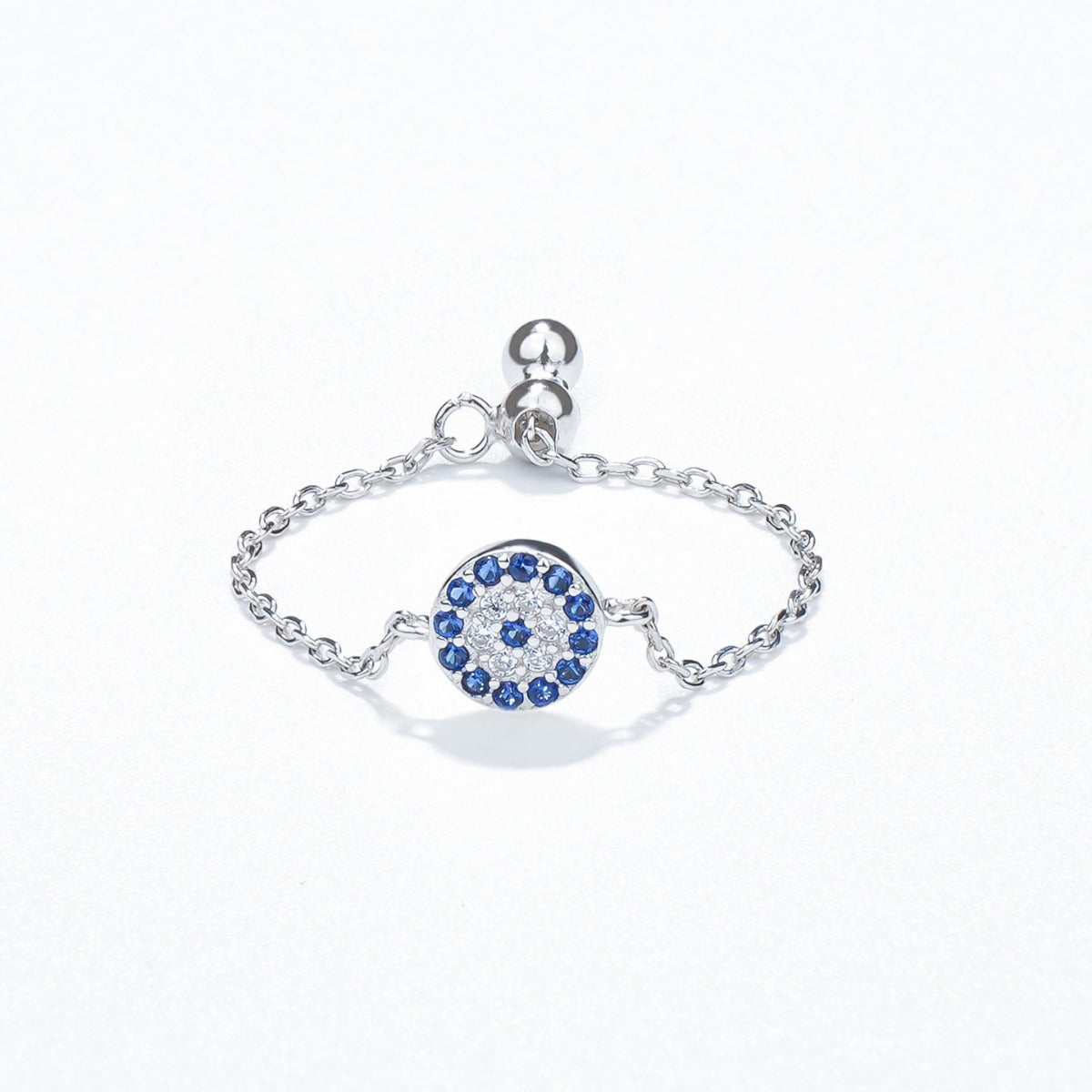 Gold-plated Round Diamond Blue Eye Fashion Rings