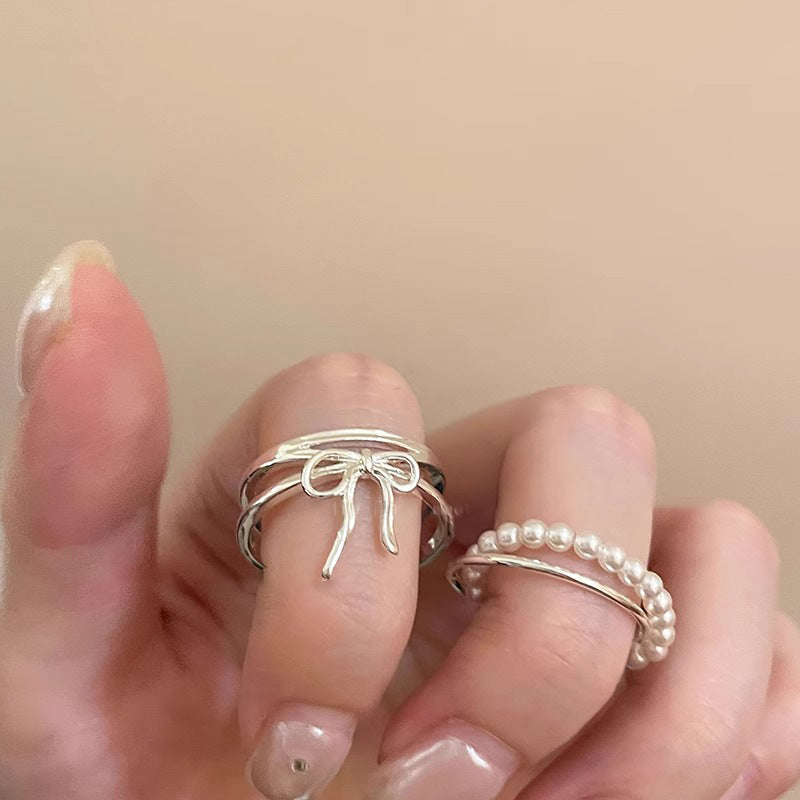 Women's Fashionable Simple Bow Lightweight Design Exquisite Rings