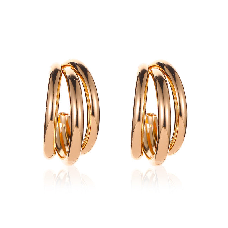 Metal Geometric Circle Shaped Graceful And Earrings