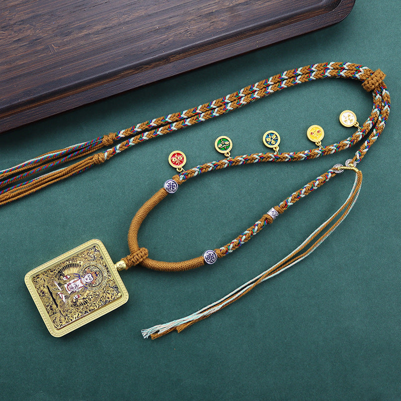 Hand Painted Golden Outline Eight Patron Necklaces