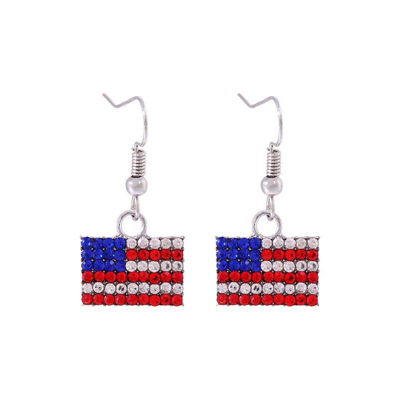 Alloy Dripping Oil Stars Stripes National Rings