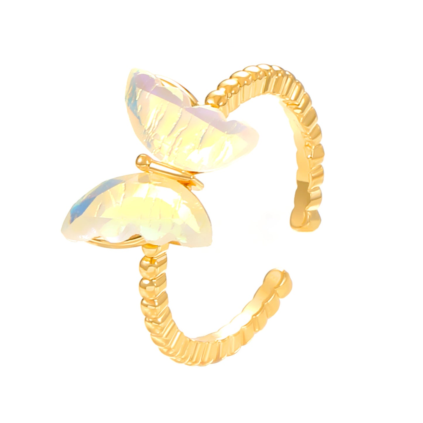 Butterfly Female Baroque Pearl Fritillary Open Design Mild Rings