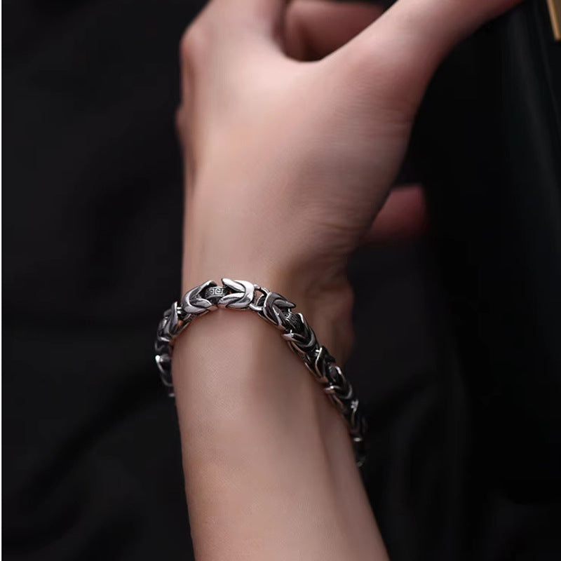 Thai Sier Advanced Safety Pattern Vajra Personality Vintage Bracelets