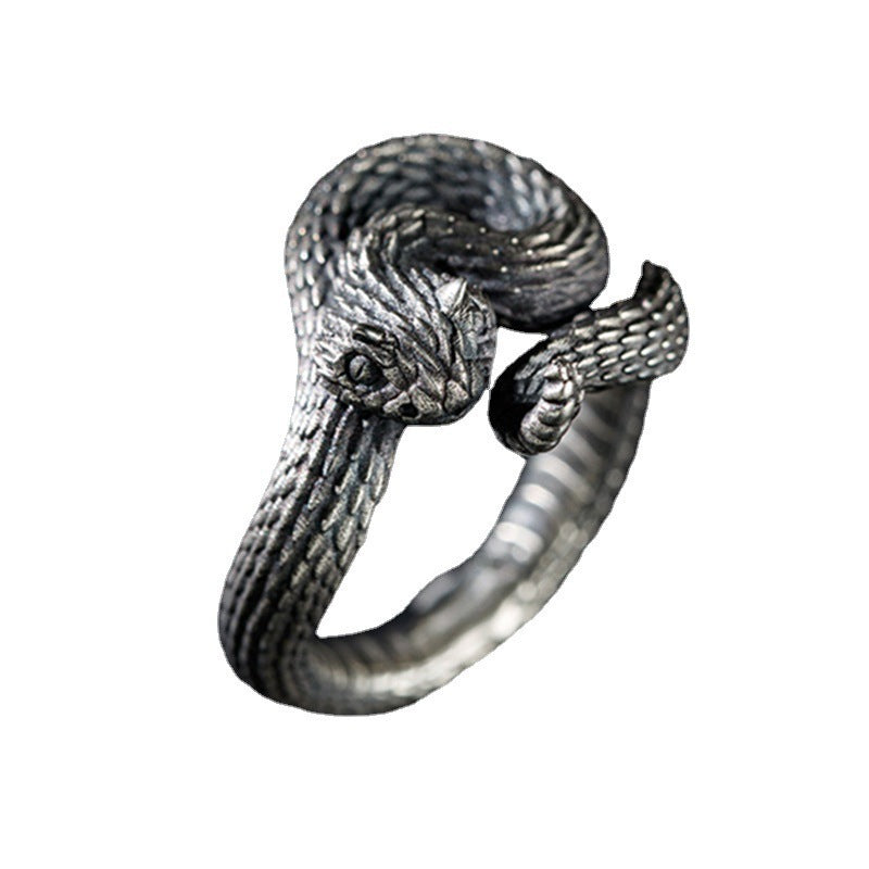 Spirit Snake Ornament Retro Punk Exaggerated Personalized Rings