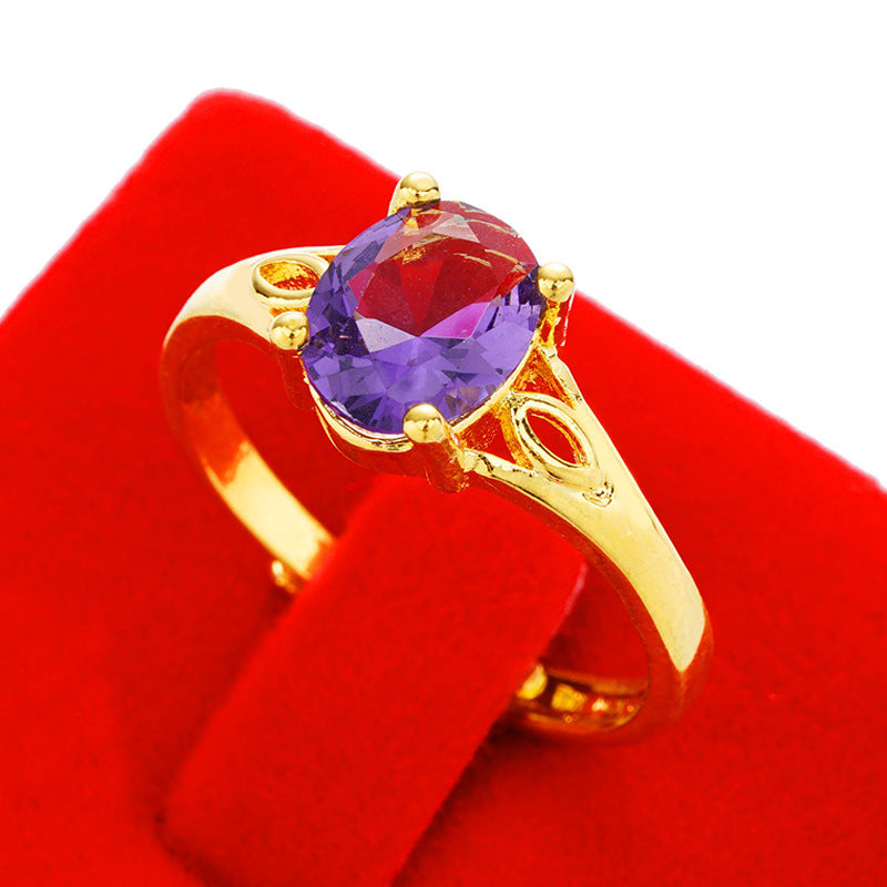Women's Imitation Diamond Colored Gemstone No Color Rings