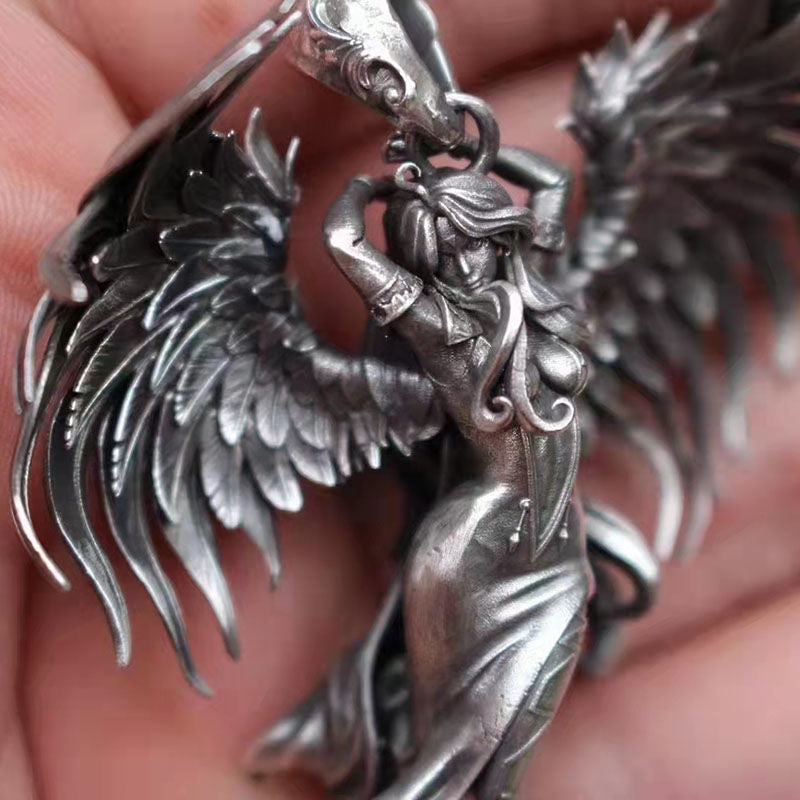 Women's & Men's Evil Spirit Angel Vintage Sier Jewelry Necklaces