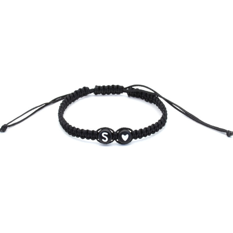 English Letters Love Heart Woven Friendship Bracelets