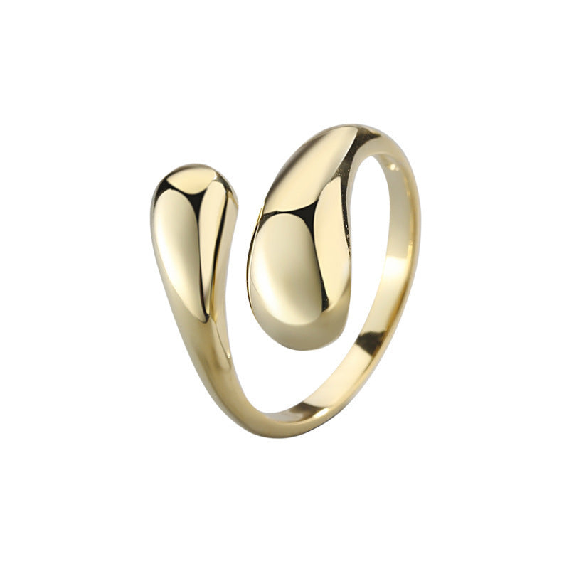 Hollow Geometric Open Simple Adjustable Ornament Rings