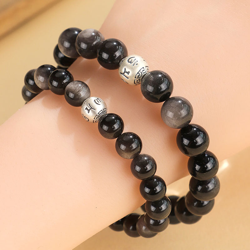 Sier Bead Proverb Beaded Couple Female Bracelets