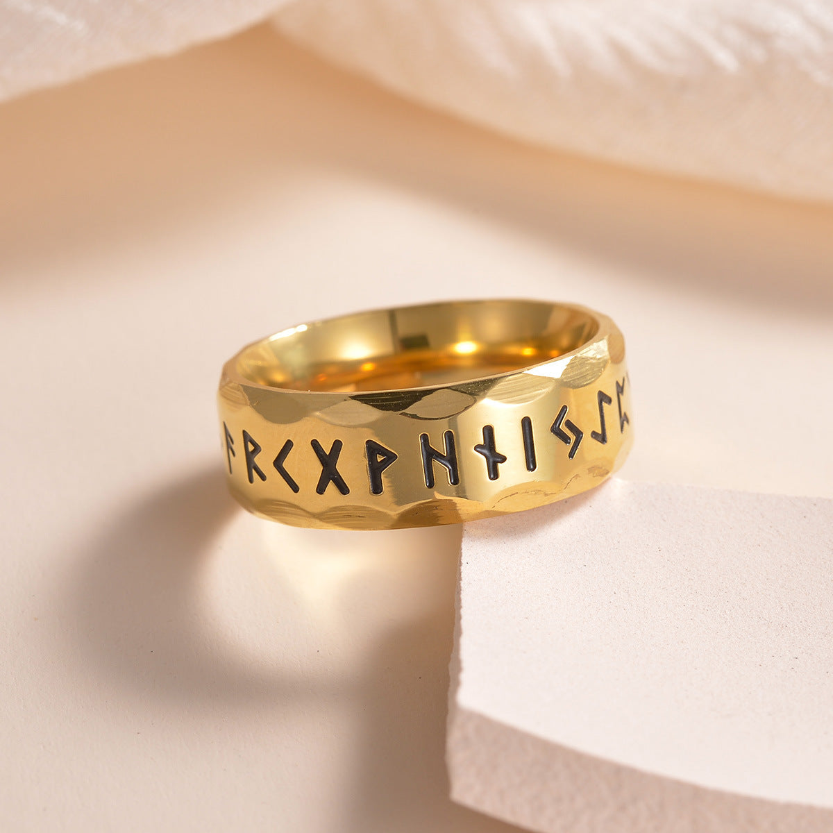 Men's Force Laboratories Rune Titanium Steel Antique Rings