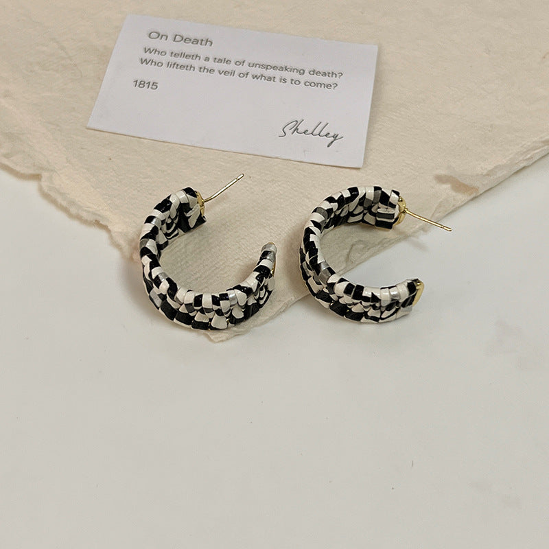 Retro Circle Zebra Print Leopard Elegant Earrings