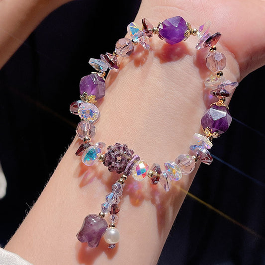 Female Amethyst Agate Tassel Super Flash Bracelets