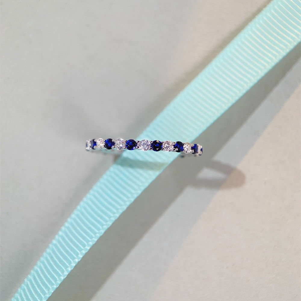 High Carbon Diamond Sterling Sier Female Wind Room Rings