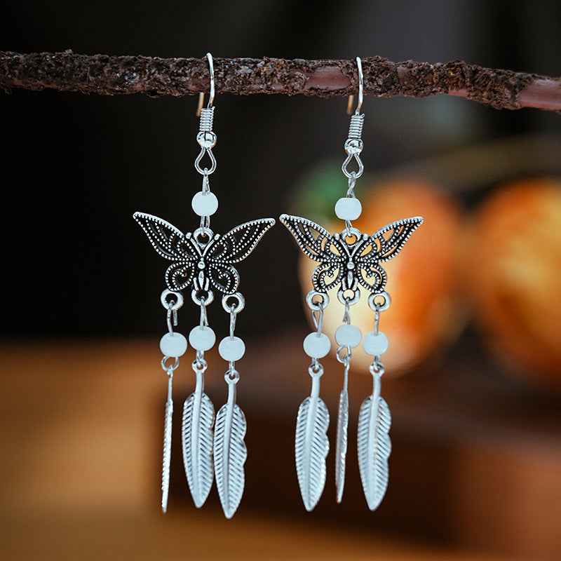 Color Short Small Butterfly Simple Bohemian Earrings