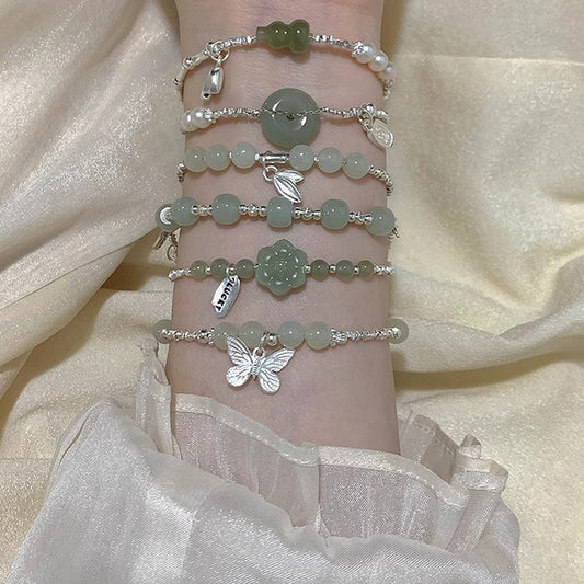 Women's Small Pieces Of Sier Peace Buckle Blessing Bracelets