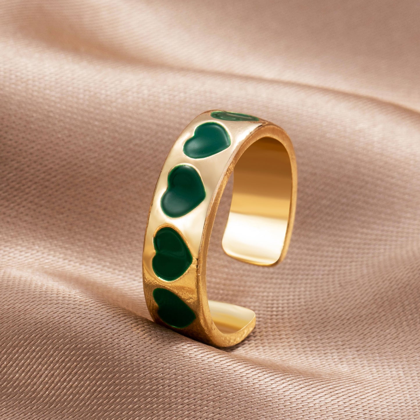 Simple Metal Heart Creative Personality Total Rings